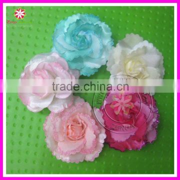 3" Glitter rose flower for hair wholesale