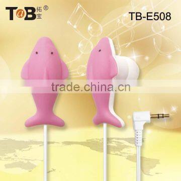 Cheap colorful animal dolphin-shaped cute earphone for girls