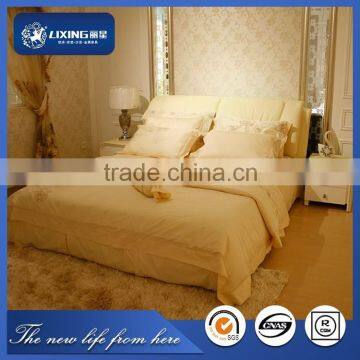 Hotel Luxury Solid Wood Genuine Leather Soft Bed