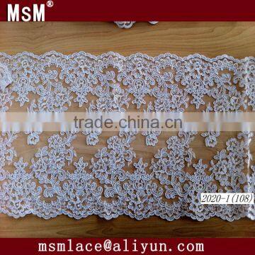 2015 Popular cord lace for wedding dress/Embroidery cording lace trim width 35cm