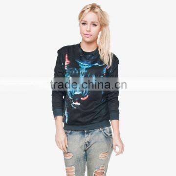 fashion black cat high quality 3d digital print fullprint crewneck sweatshirt spring autumn unisex custom oversized pullover