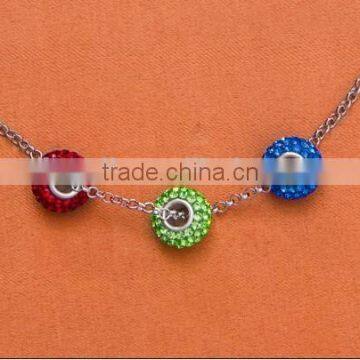 colorful crystal ball 925 sterling silver neckalce in stock