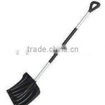 55.1-inch Black Heavy Duty Plastic Snow Shovel with D-Grip