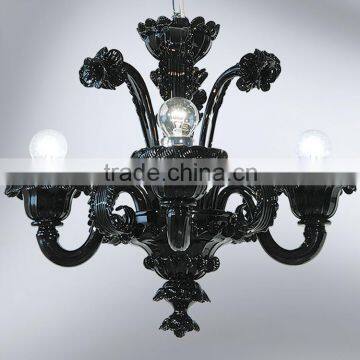Black Murano Glass Chandelier Lighting Luxury Pendant Hanging Light CZ3535/4