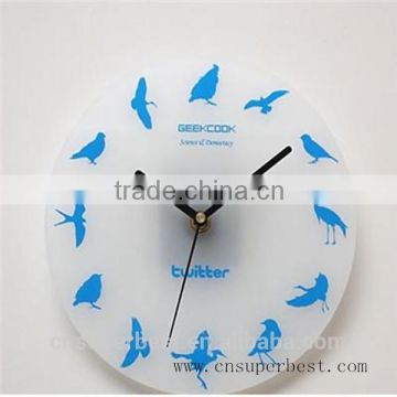 Round clear acrylic wall clock with full color printing