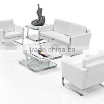 S-23 Stainless Steel Fram White Colour Leather Sofa in China photo-3