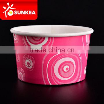 Custom printed Ice cream paper cup with lid, paper dessert cups, yogurt salad cup