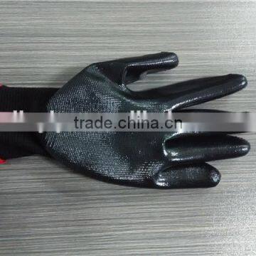 13 Gauge 40g Black Nylon Glove Core Black Nitrile Coated Work Gloves for Vehicle Repair photo-3