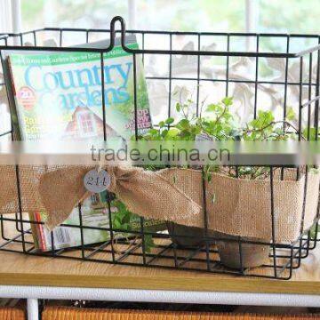 Garden hanging iron plants pot tray wall ounted kitchen wall shelf