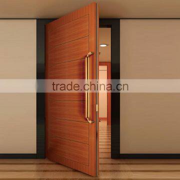 External solid wooden entry door special pull handle