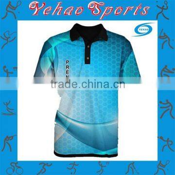 New colorful design cheap custom printed polo shirts with sublimated