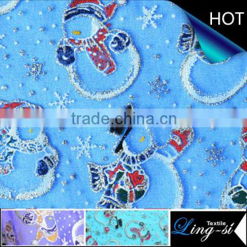 Snow Man Design Printed Organza Fabric Design 228