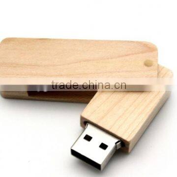 Wooden Swivel Logo Print USB Flash Drive
