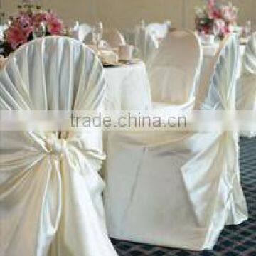 Cheap and Fancy Satin Self-tied Chair Cover/decorative Satin Back-tied Chair Cover for Wedding Banquet Hotel photo-3