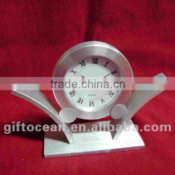 aluminum art metal desk clock, metal art crafts table clock, promotional clocks