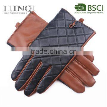 2015 new fashion men sheepskin leather gloves