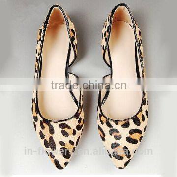 Horse hair suede Leather Wholesale flat shoes 2015 for woman