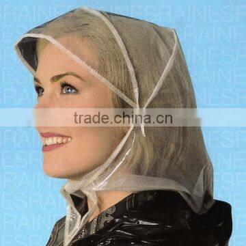 PVC Bongrace Rain Bonnet/rainhat/rain cap/hood