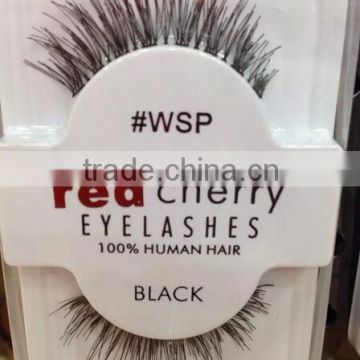 Best selling false strip eyelashes private label human hair red cherry eyelashes wholesale price