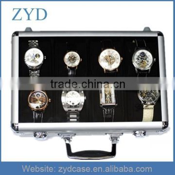 Silver Aluminum Storage Travel Case Watch Box With Transparent Lid ZYD-HZMwb006