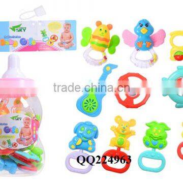 10pcs plastic baby rattle set ,Hot neonate Baby rattle,newborn toys baby gift set