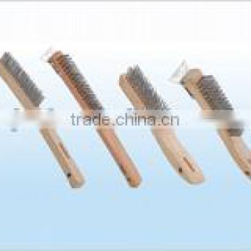 wooden handle wire brush American wire brush with metel scaper