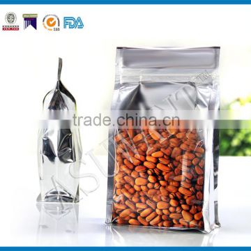 custom printed flat bottom side gusset aluminium foil plastic bag with zipper top for snacks                        
                                                                                Supplier's Choice