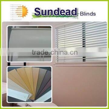 50mm Faux Wood Venetian Blinds, Manual Control System , Room Darkening Plantation Blinds