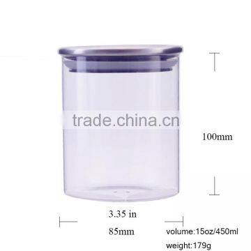 15oz sealing glass jar, airtight container glass with stainless steel kitchen wholesale