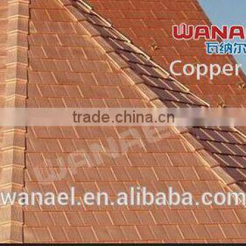 New products on China market, asphalt base copper roof shingle