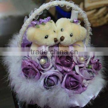 plush toy flower basket