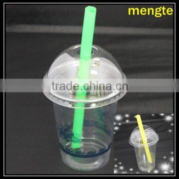 three-piece plastic cup with lid and straw
