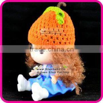 handmade yellow pumpkin crochet hat baby girl cute hat