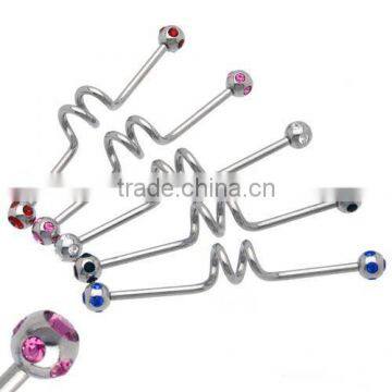 Multi Gem Spiral Industrial Barbell