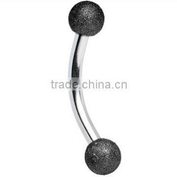 Sandblasted Curved Eyebrow Ring photo-3