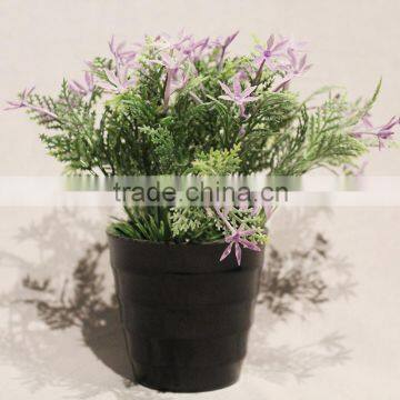 Cheap Fake Plastic Potted Artificial Flowers in Lavender for Sale