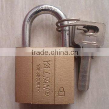 top security brass painted atom padlock