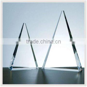 Hot sale virgin crystal pyramid, blank crystal triangle trophy award