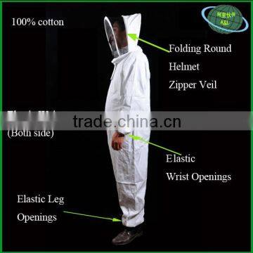 Advanced designed full body bee suits/beekeeping suits with elastic wrist and trouser openings