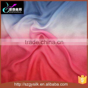 red blue ombre 6mm silk chiffon fabric