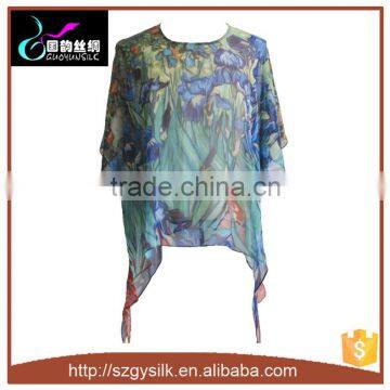 2015 new arriving fashion 100%silk ladies tops