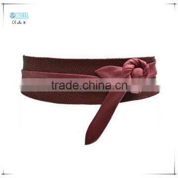 Genuine Leather Belt Women Detail Wide Waist Belt For Ladies