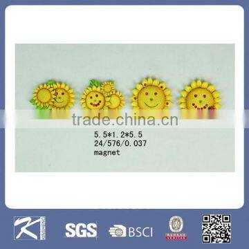 2015 Kinsheng newest polyresin sunflower 3d fridge magnet