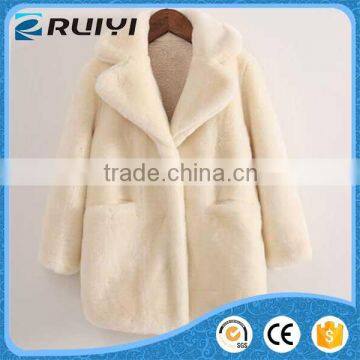 Lamb Fur Lining Faux Fur Winter Girl Clothing.man-made Fur Coat photo-2