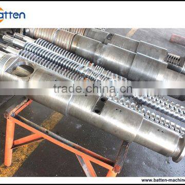 bimetallic plastic extruder screw barrel for conical twin screws machine