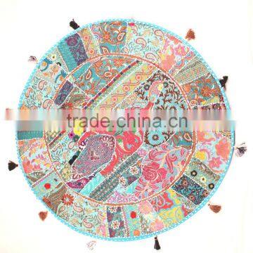 Turquoise Fllor throw cushions Indian Round cushion covers Floor Pillows Indian Meditation Pillow covers