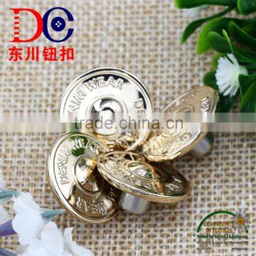 2016 20mm Shiny Gold Metal Custom Enboss Button for Denim photo-5