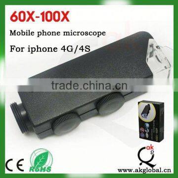 Microscope 60X-100X Zoom Phone Camera Lens for iPhone 4s Lens