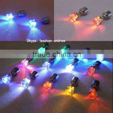 Crown LED Flash Light luminous earrings diamond earrings couple personalized nightclub performances earrings