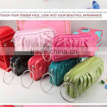 High Quanlity PU Shiny Cosmetic Bag Candy Colors Women Purseunique Makeup Bags photo-5